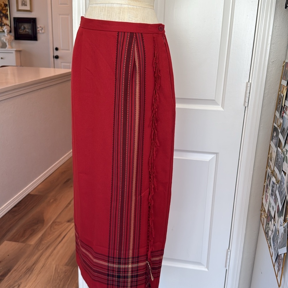 90s vintage southwest fringe midi skirt - Picture 5 of 12